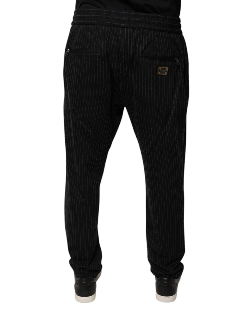 Pantalon coupe slim Dolce & Gabbana en viscose rayée noire