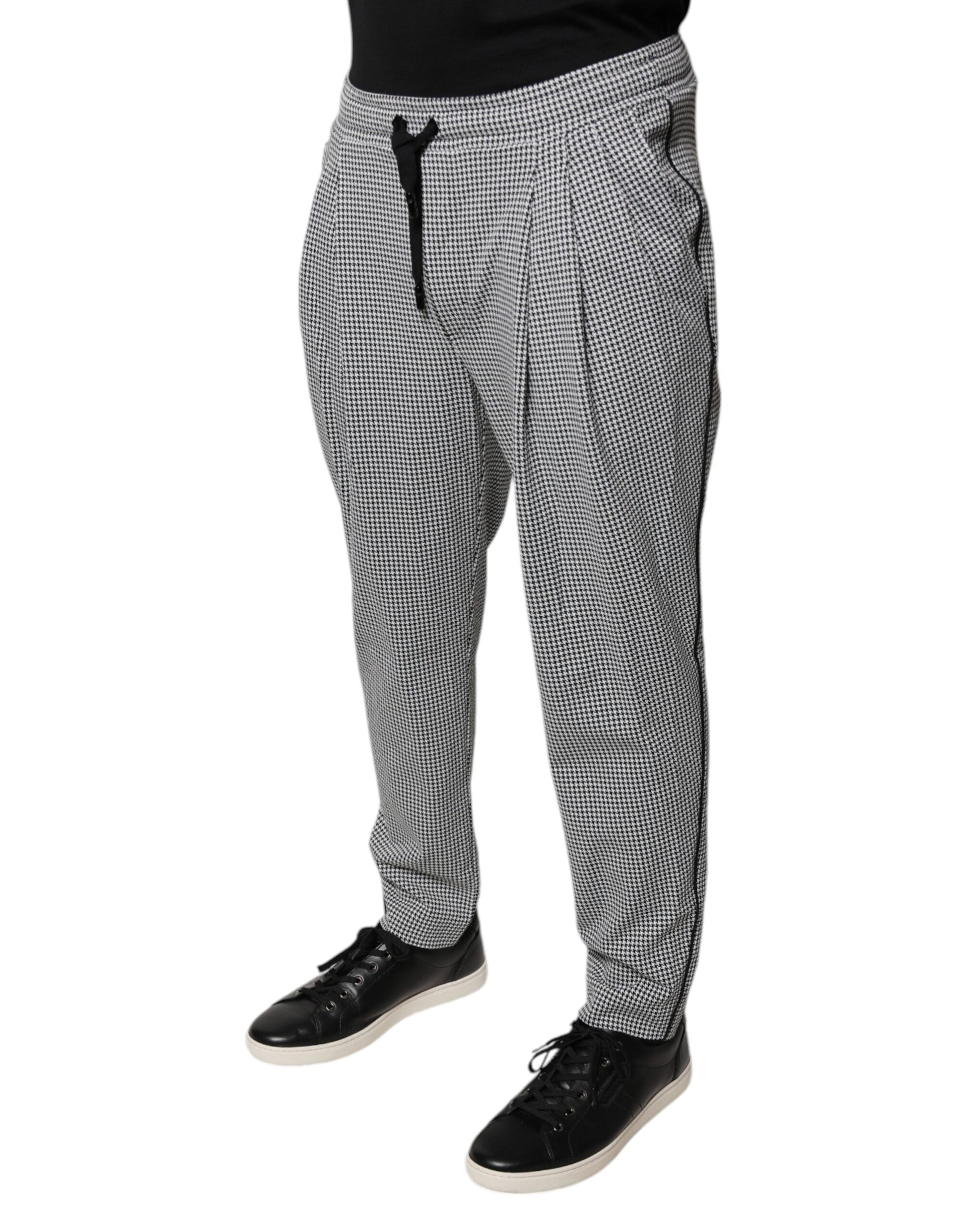 Pantalon de ville skinny Dolce & Gabbana en pied-de-poule noir et blanc