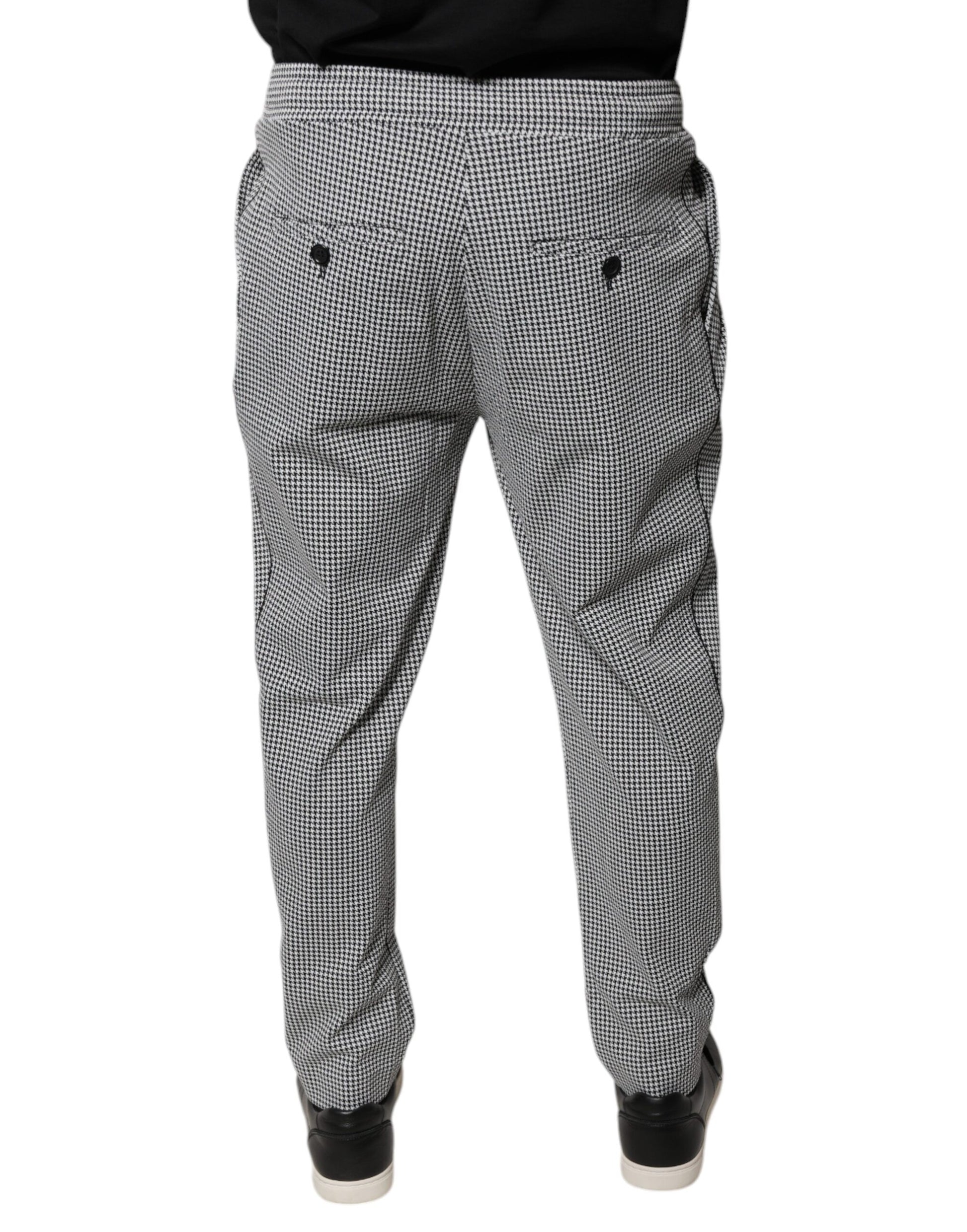 Pantalon de ville skinny Dolce & Gabbana en pied-de-poule noir et blanc