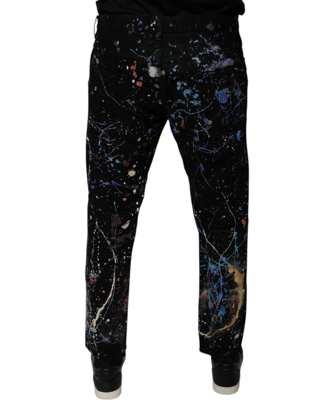 Jean skinny en denim de coton noir Color Splash Dolce & Gabbana