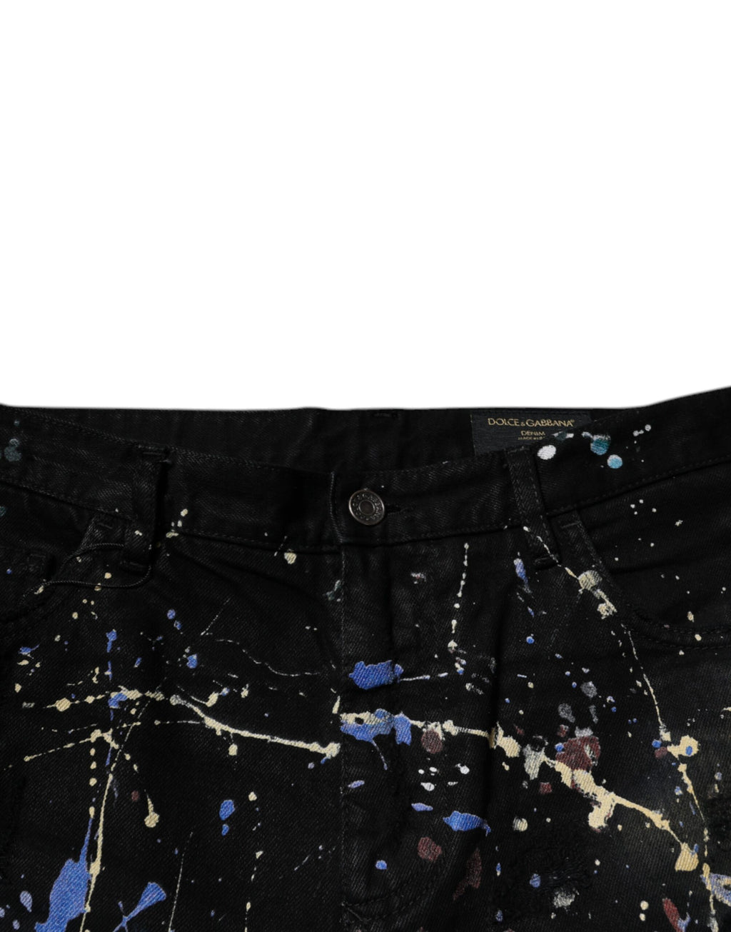 Jean skinny en denim de coton noir Color Splash Dolce & Gabbana