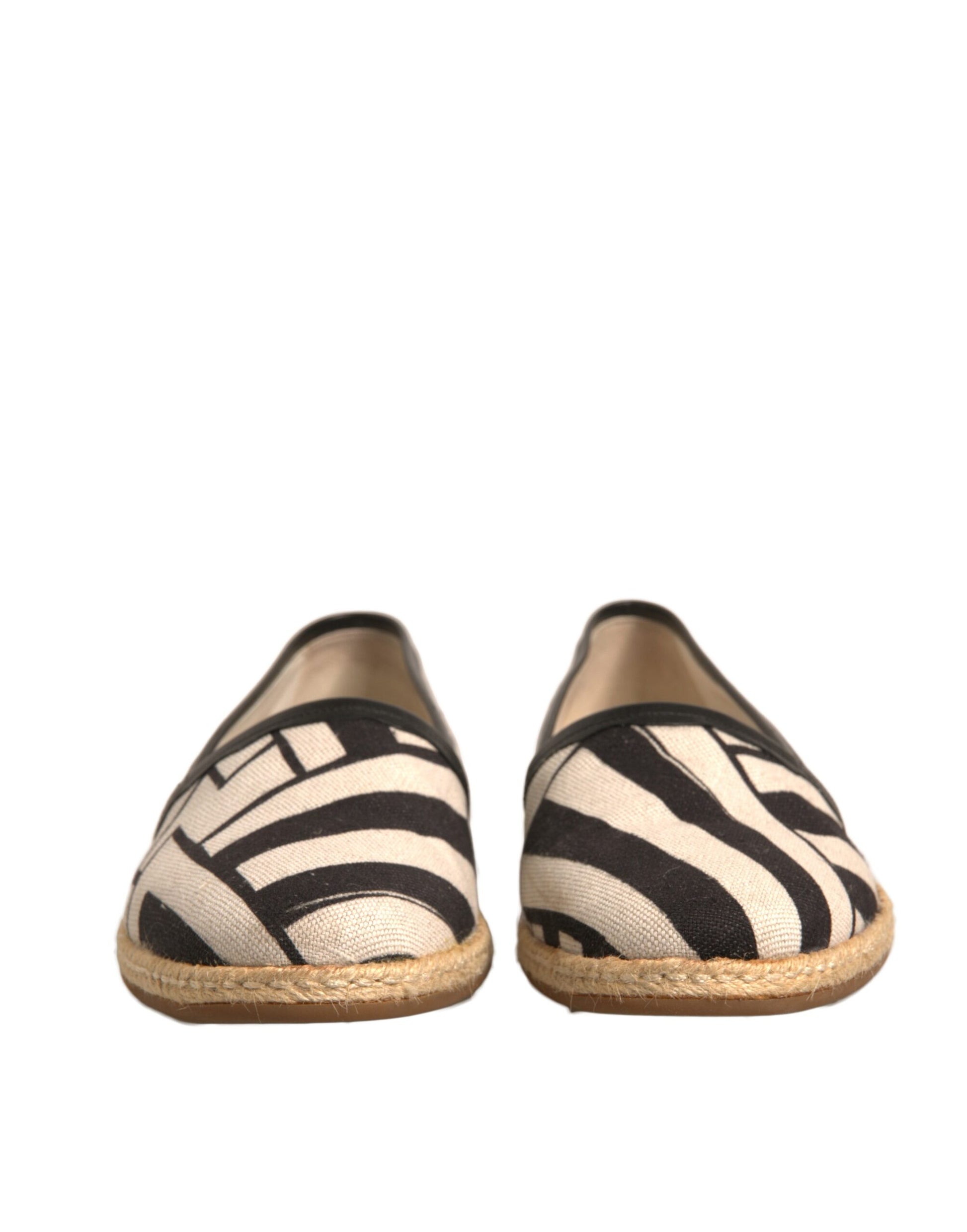 Dolce &amp; Gabbana – Espadrilles zum Hineinschlüpfen mit schwarzen und weißen Streifen