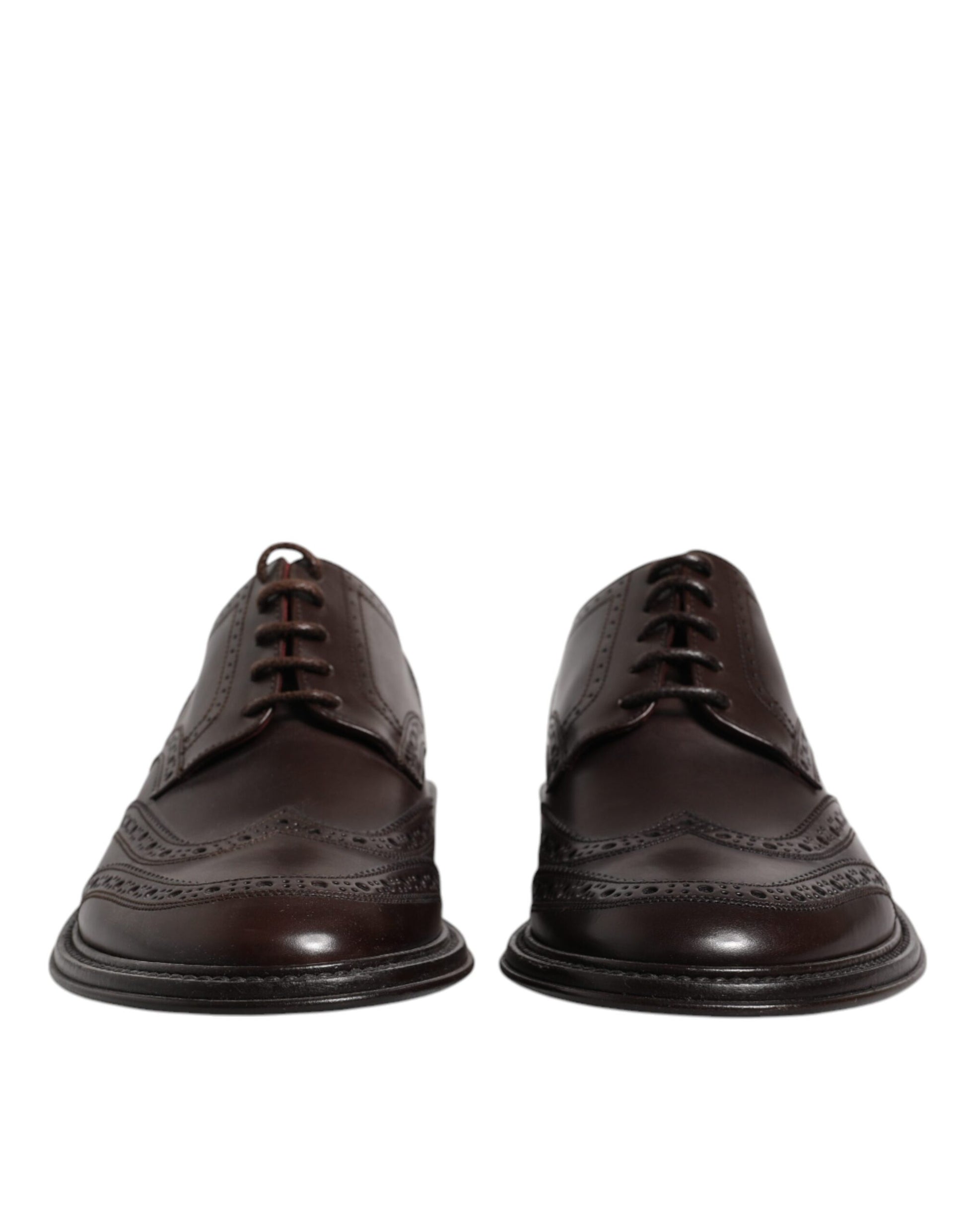 Chaussures de ville Richelieu à lacets en cuir marron Dolce & Gabbana