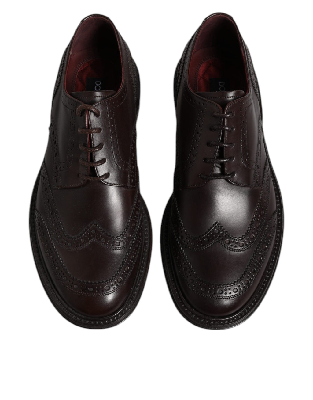 Chaussures de ville Richelieu à lacets en cuir marron Dolce & Gabbana
