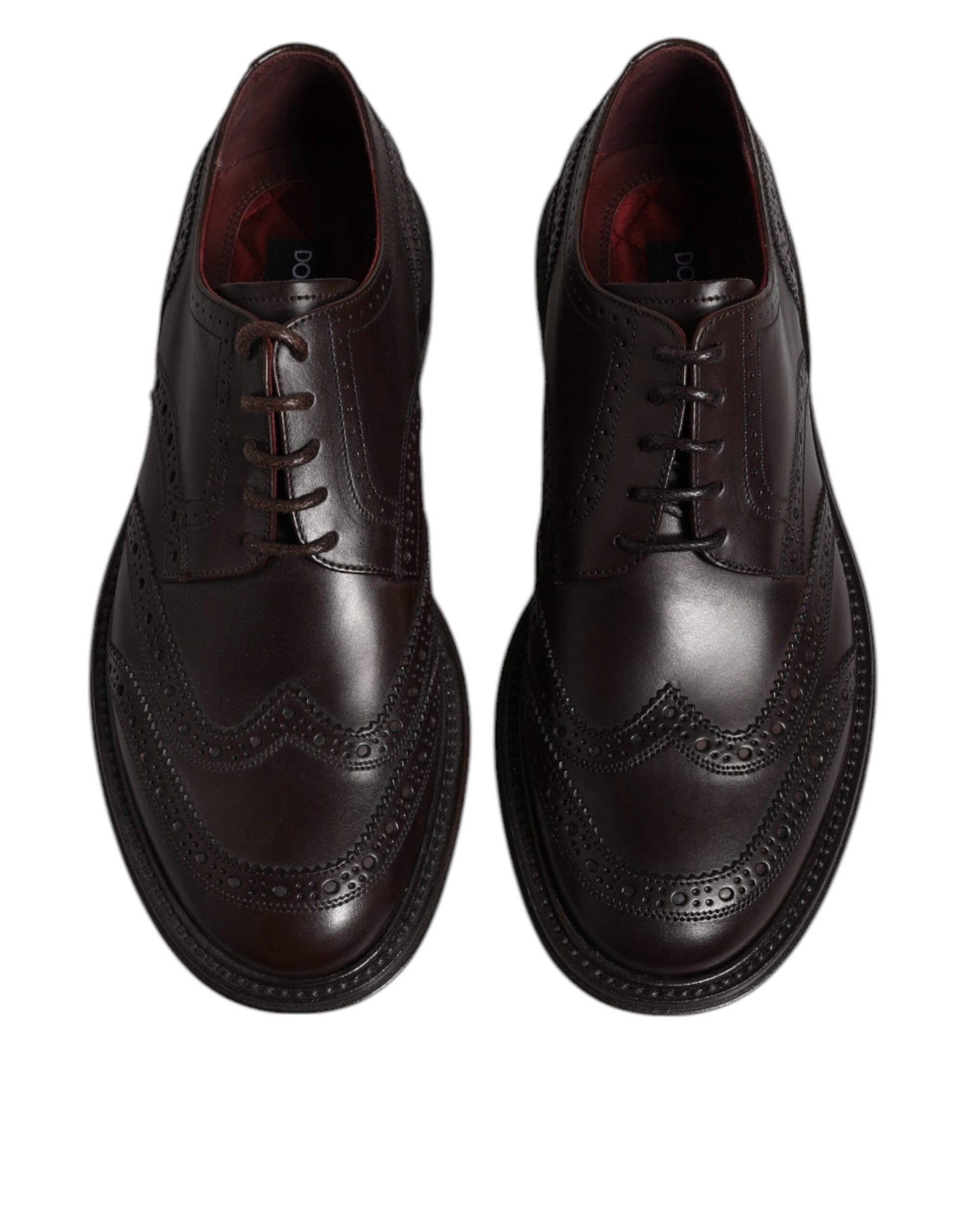 Chaussures de ville Richelieu à lacets en cuir marron Dolce & Gabbana