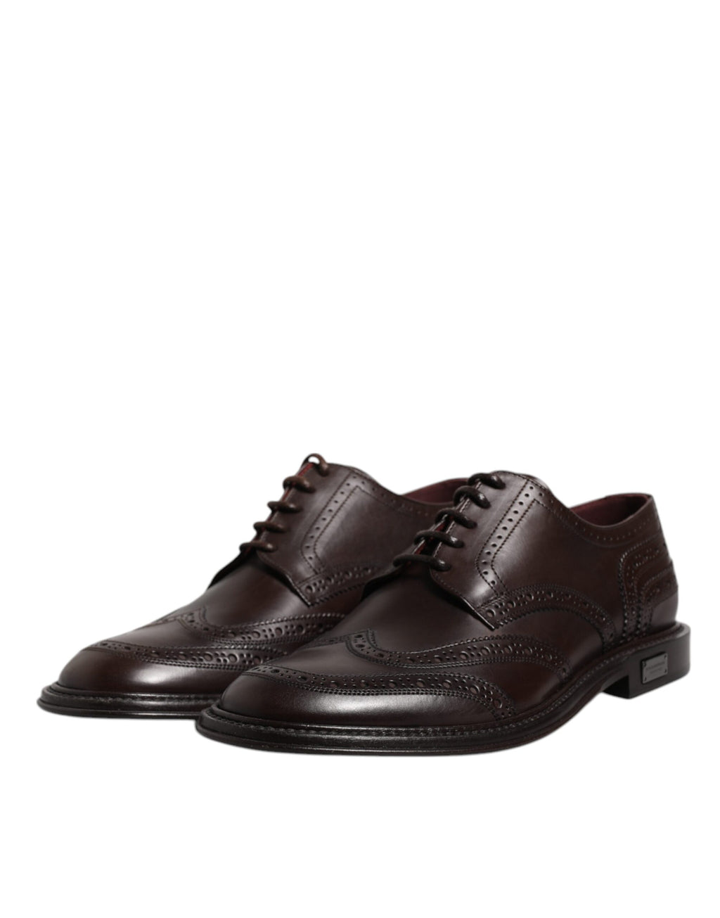 Chaussures de ville Richelieu à lacets en cuir marron Dolce & Gabbana