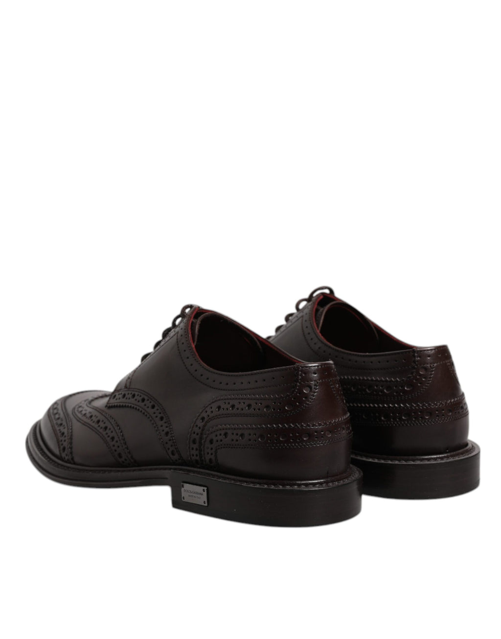 Chaussures de ville Richelieu à lacets en cuir marron Dolce & Gabbana