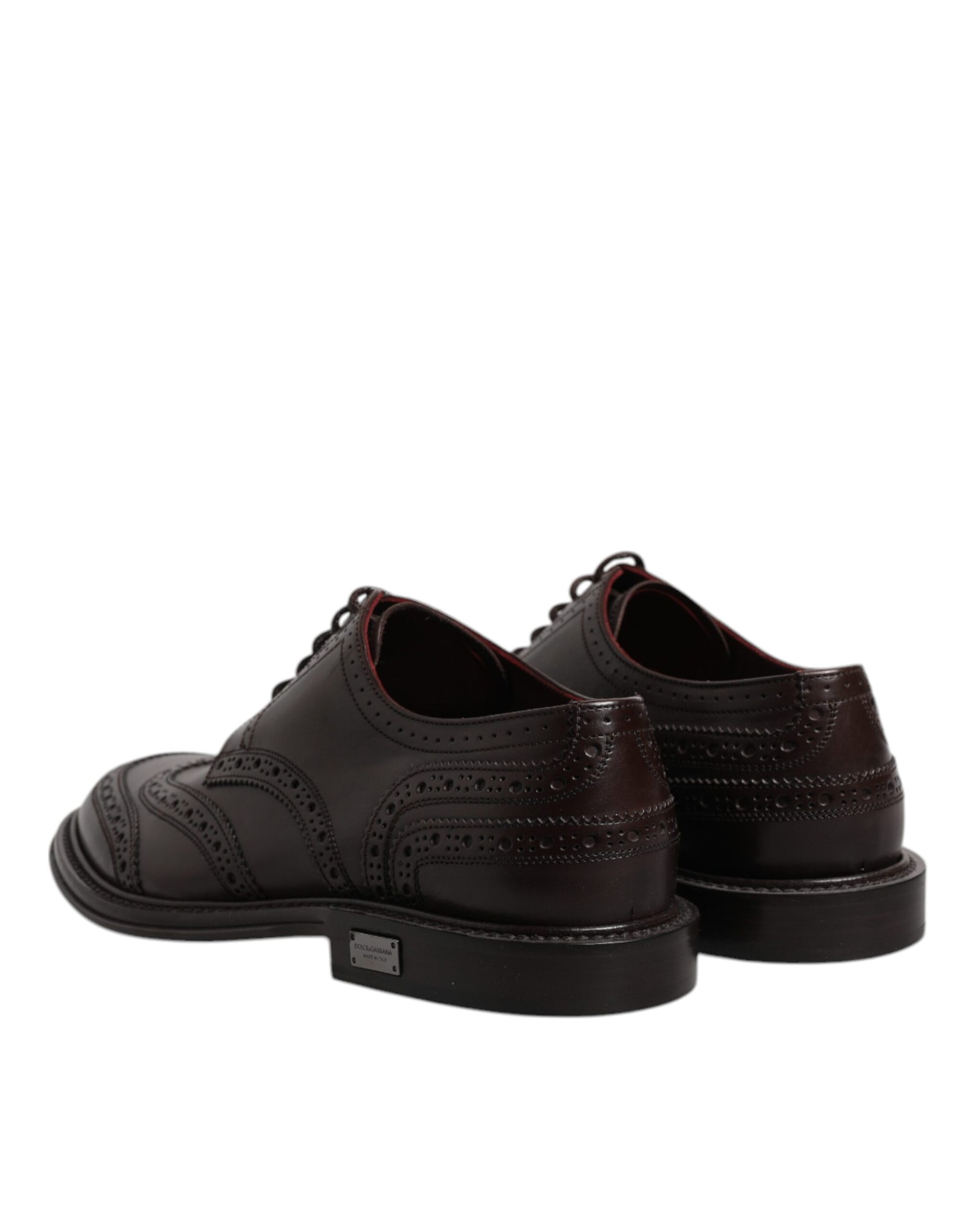 Chaussures de ville Richelieu à lacets en cuir marron Dolce & Gabbana