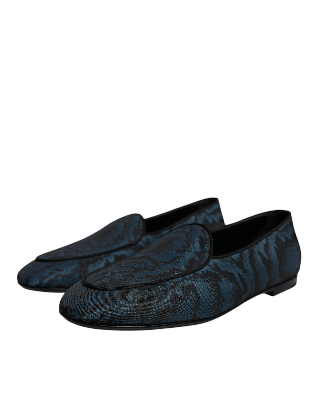 Mocassins Hommes Dolce & Gabbana Plats Bleu Noir Chaussures de Ville