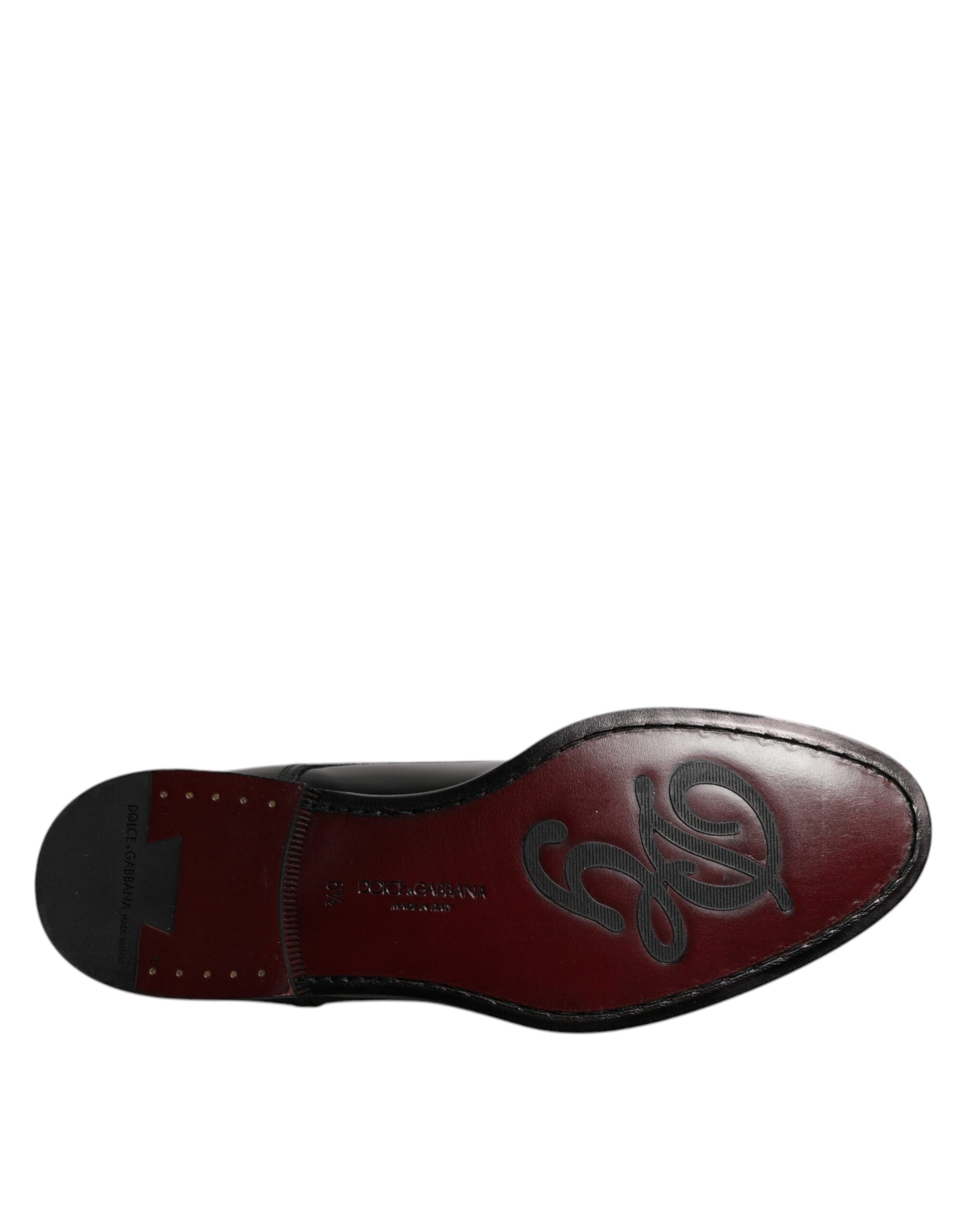 Chaussures de ville Richelieu à lacets en cuir de veau noir Dolce & Gabbana