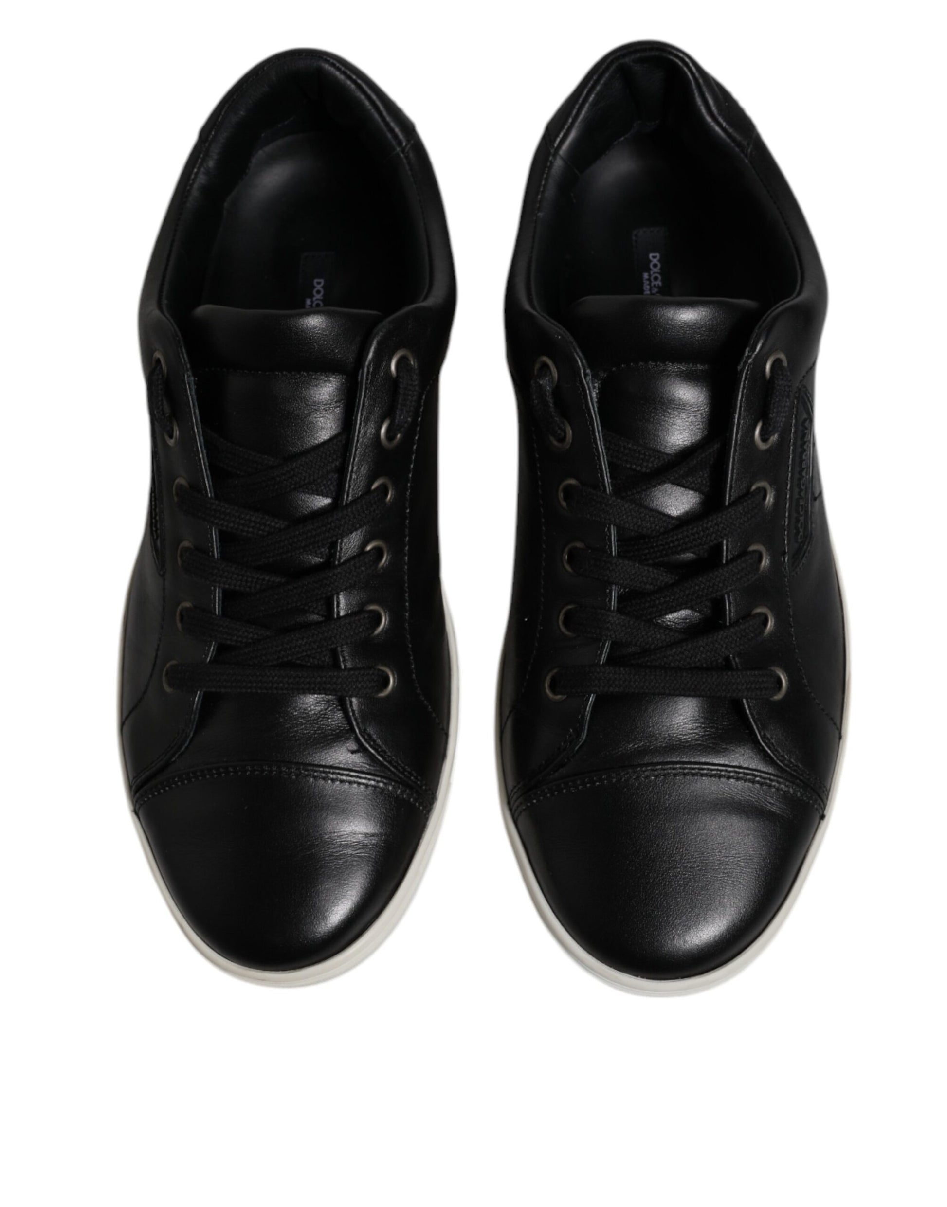 Baskets homme en cuir nappa noir London Dolce & Gabbana