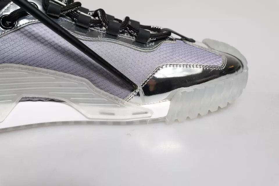 Dolce & Gabbana Baskets basses NS1 en nylon noir et argent