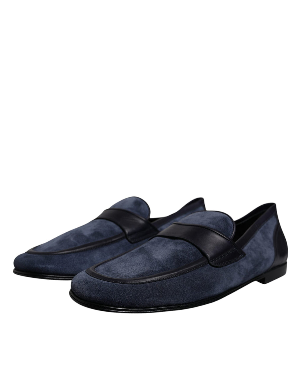 Chaussures en cuir suédé bleu Dolce & Gabbana Mocassins