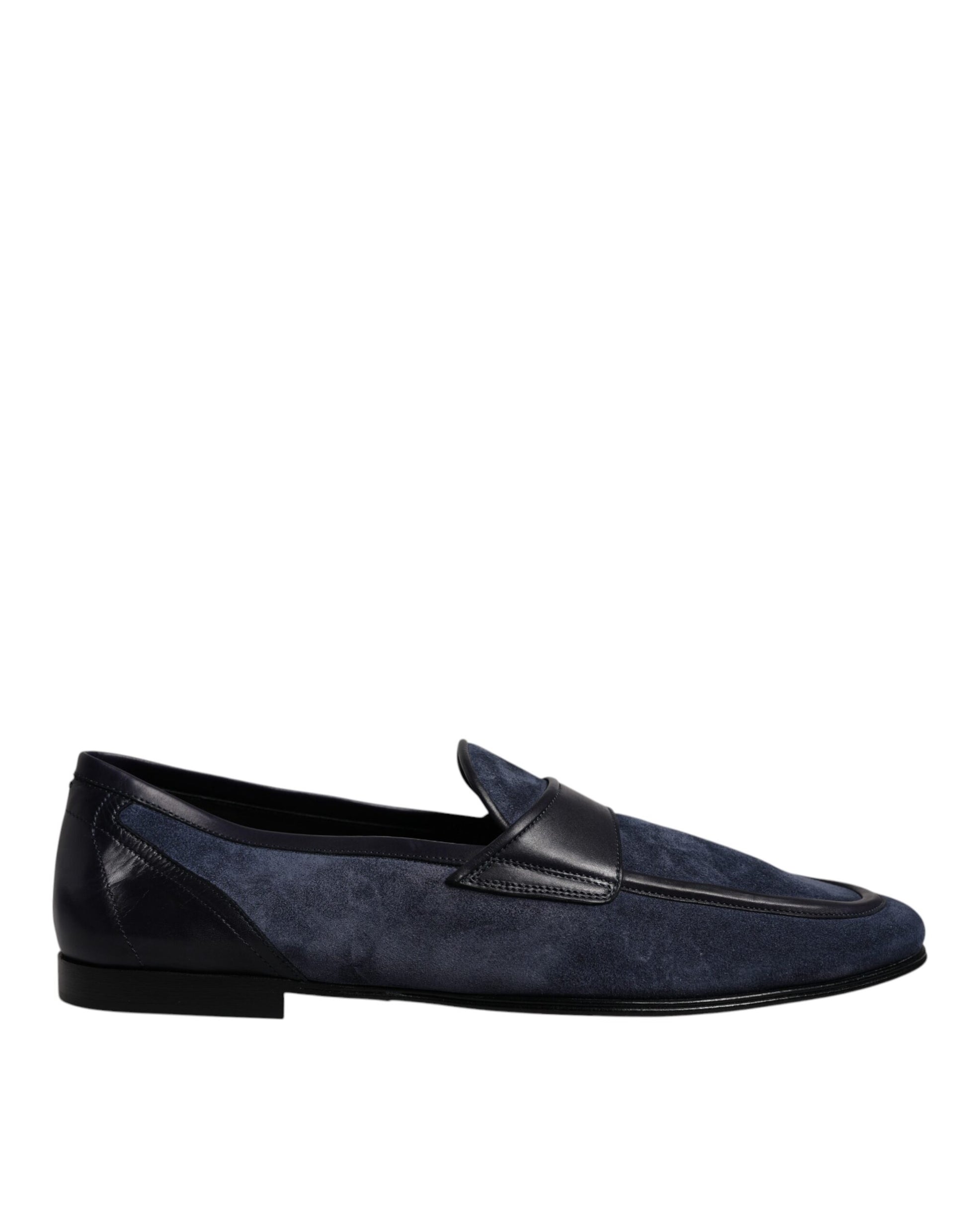 Chaussures en cuir suédé bleu Dolce & Gabbana Mocassins
