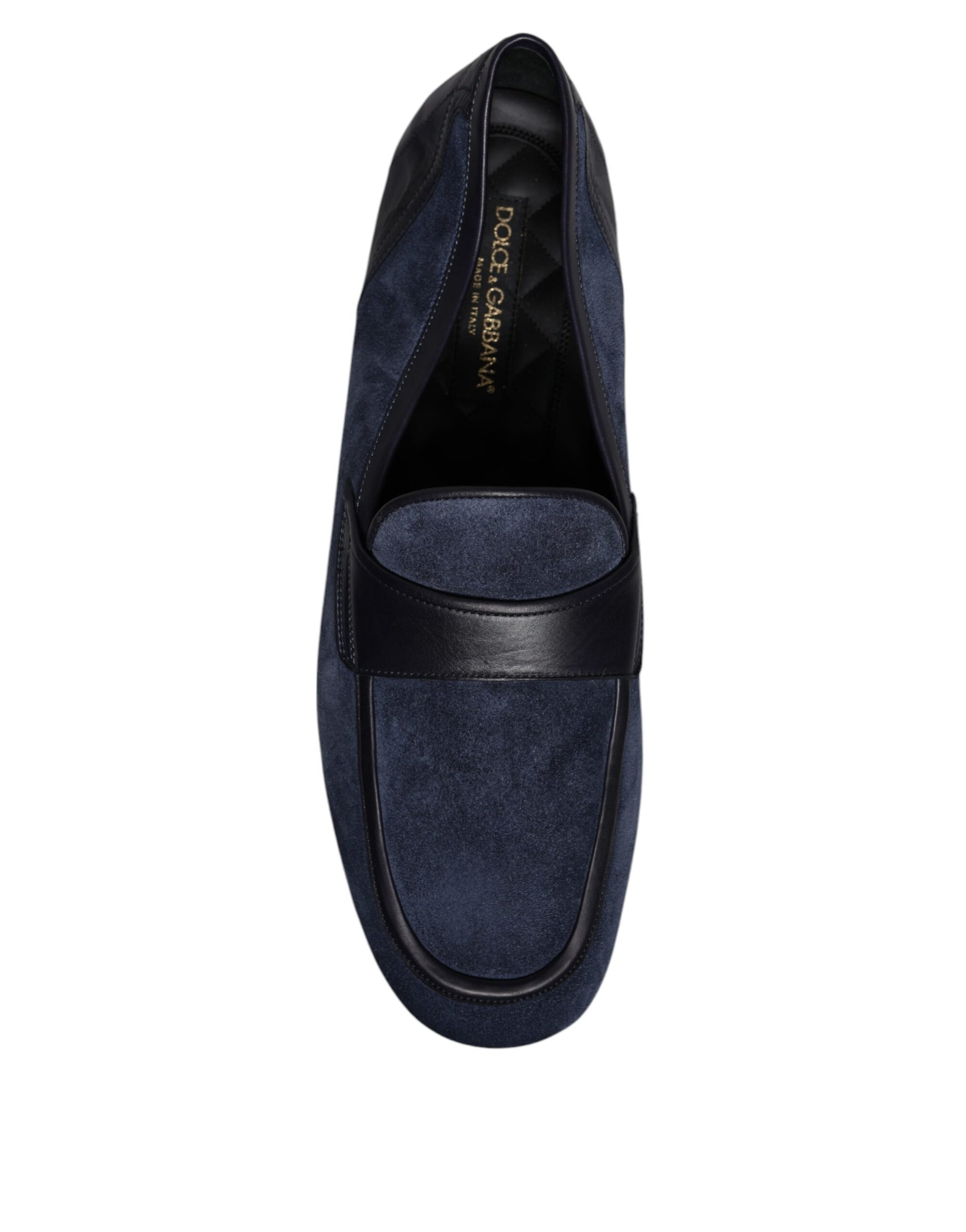 Chaussures en cuir suédé bleu Dolce & Gabbana Mocassins