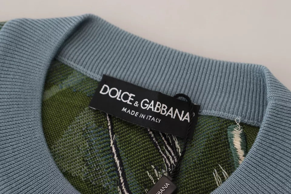 Pull en laine et soie Dolce & Gabbana Jungle à logo