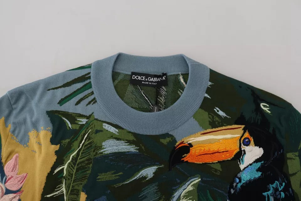 Pull en laine et soie Dolce & Gabbana Jungle à logo