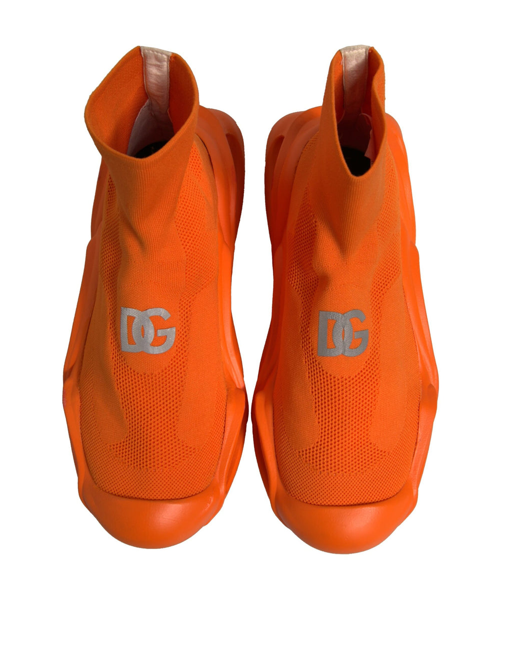 Chaussures Homme Baskets Dolce & Gabbana Orange Slip On Wave Socks