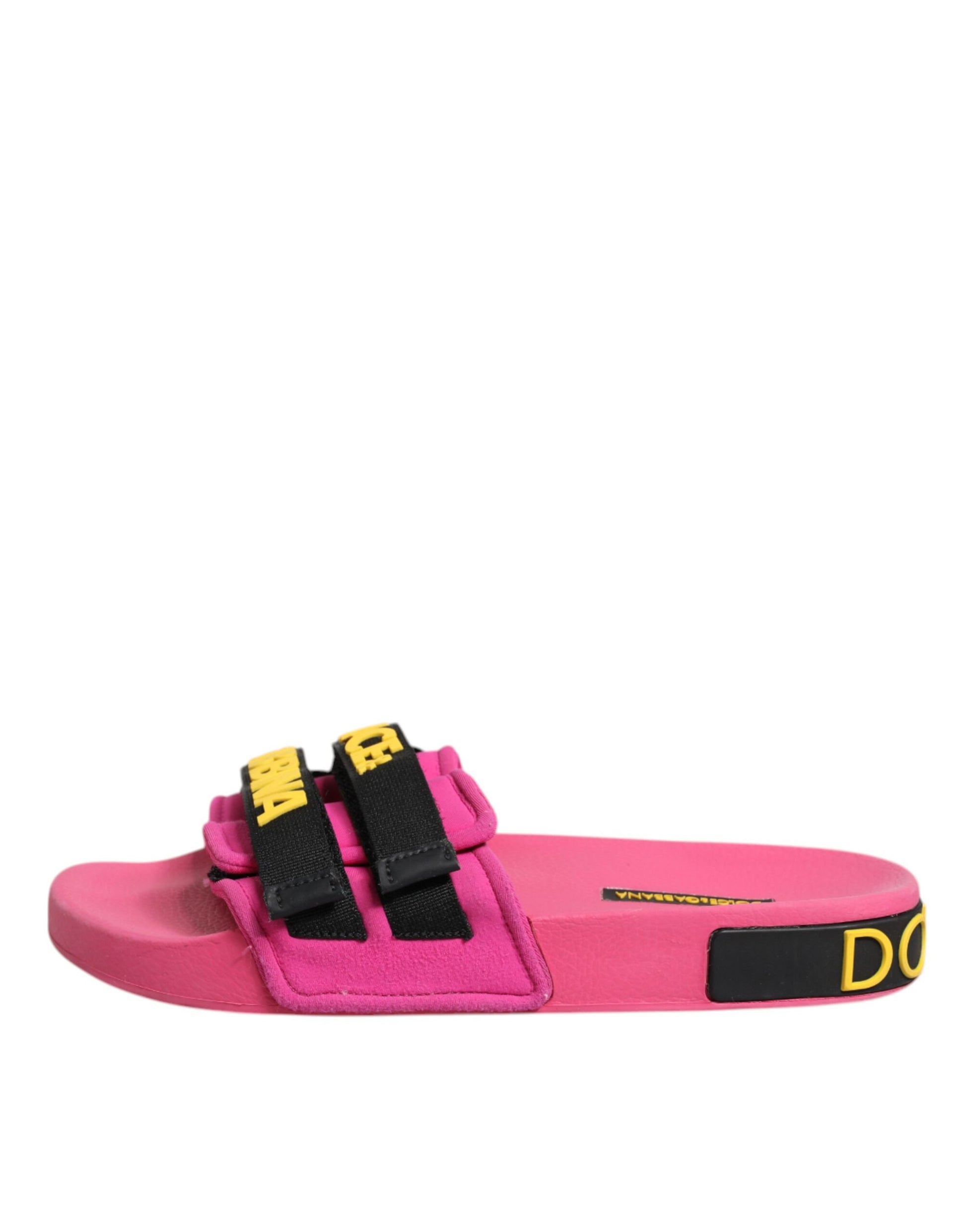 Chaussures plates de plage Dolce & Gabbana en néoprène fuchsia