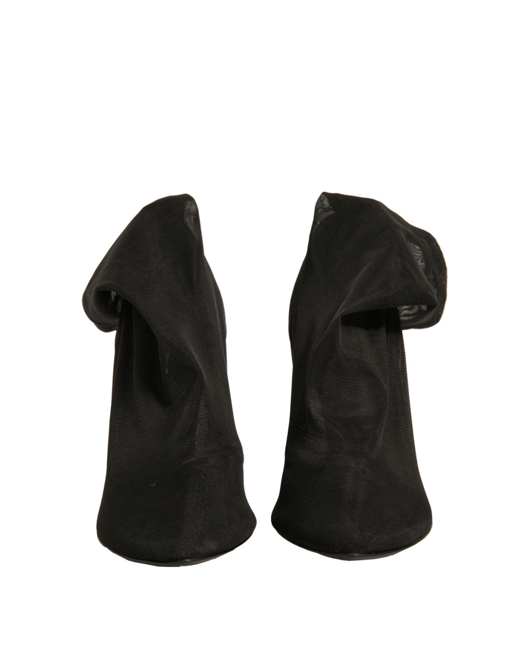 Chaussures Bottes Talons Chaussettes en Maille de Soie Noire Dolce & Gabbana