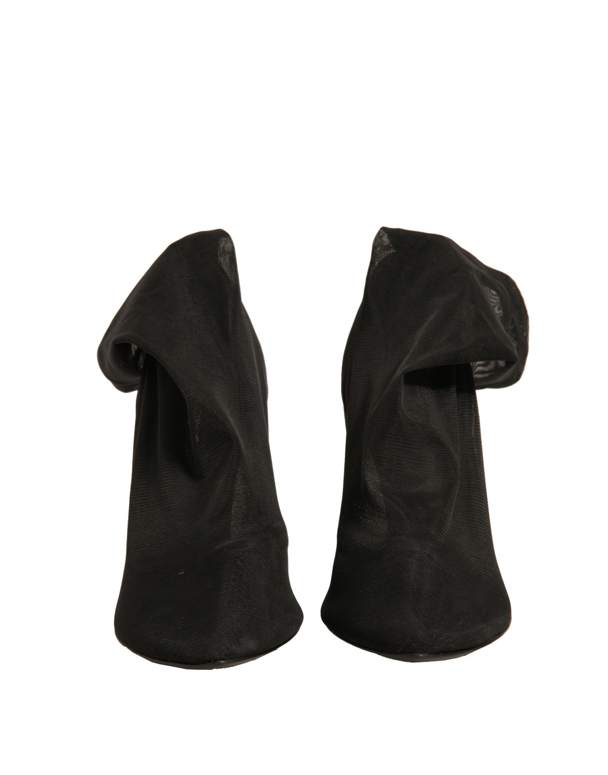 Chaussures Bottes Talons Chaussettes en Maille de Soie Noire Dolce & Gabbana
