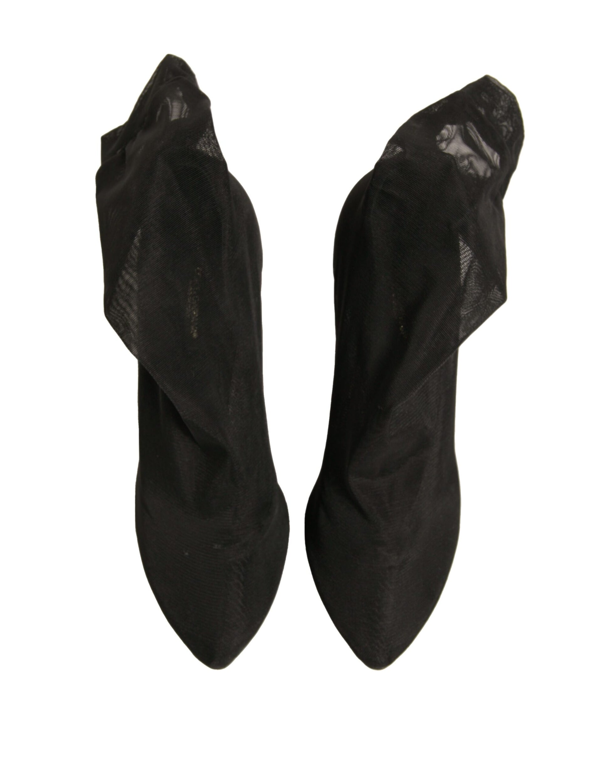 Chaussures Bottes Talons Chaussettes en Maille de Soie Noire Dolce & Gabbana