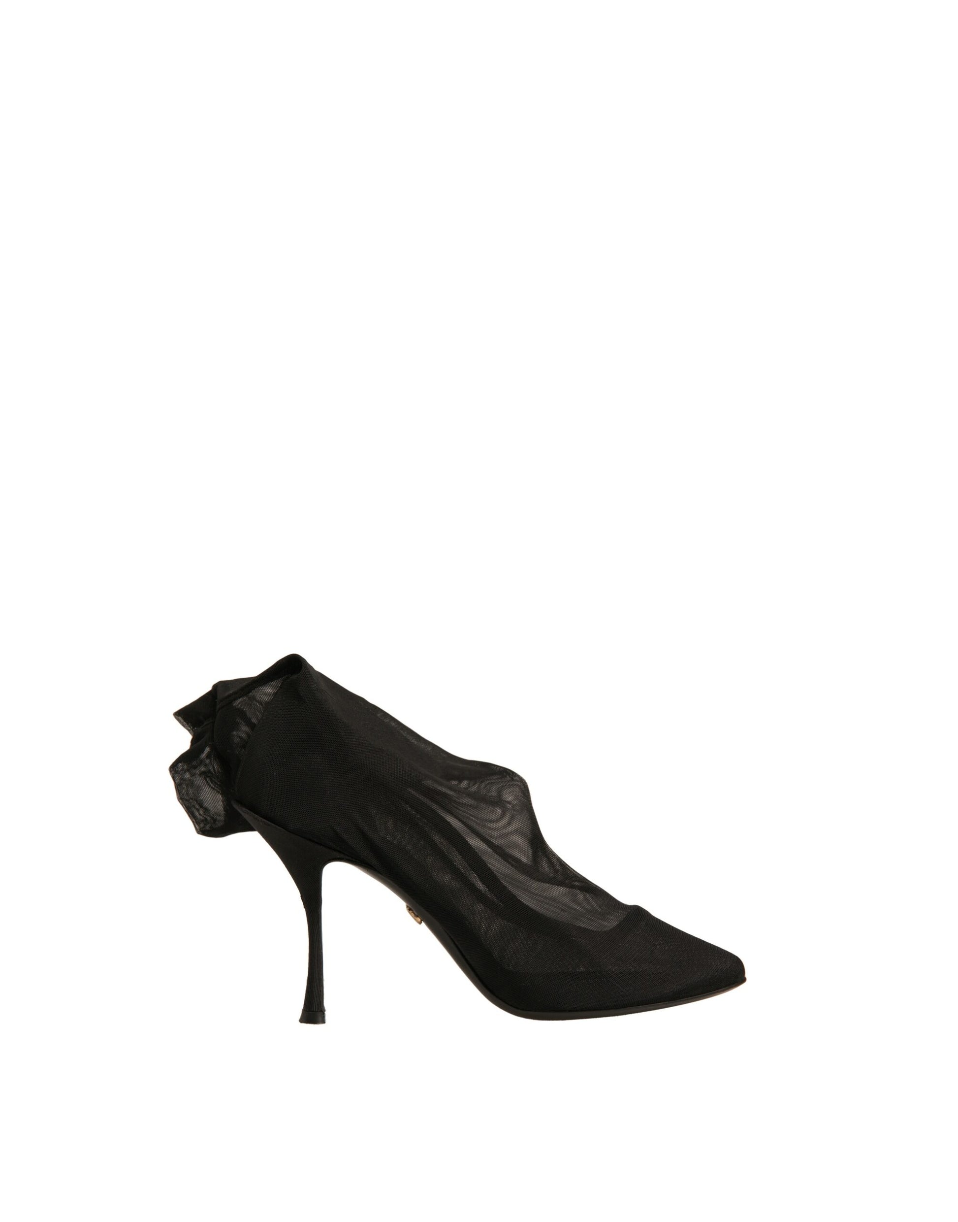 Chaussures Bottes Talons Chaussettes en Maille de Soie Noire Dolce & Gabbana