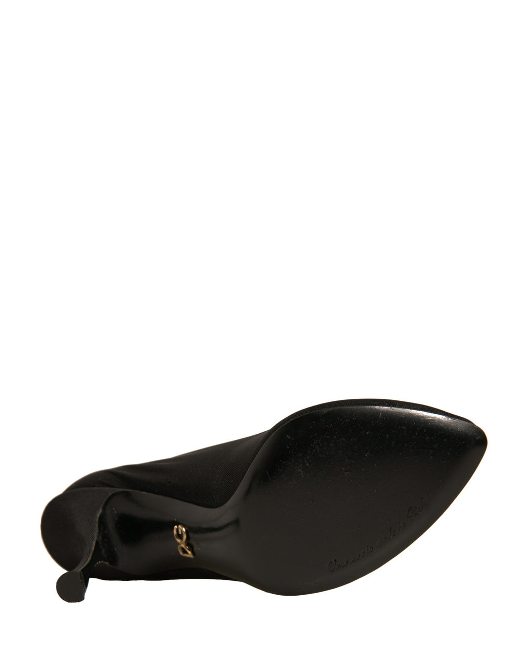 Chaussures Bottes Talons Chaussettes en Maille de Soie Noire Dolce & Gabbana
