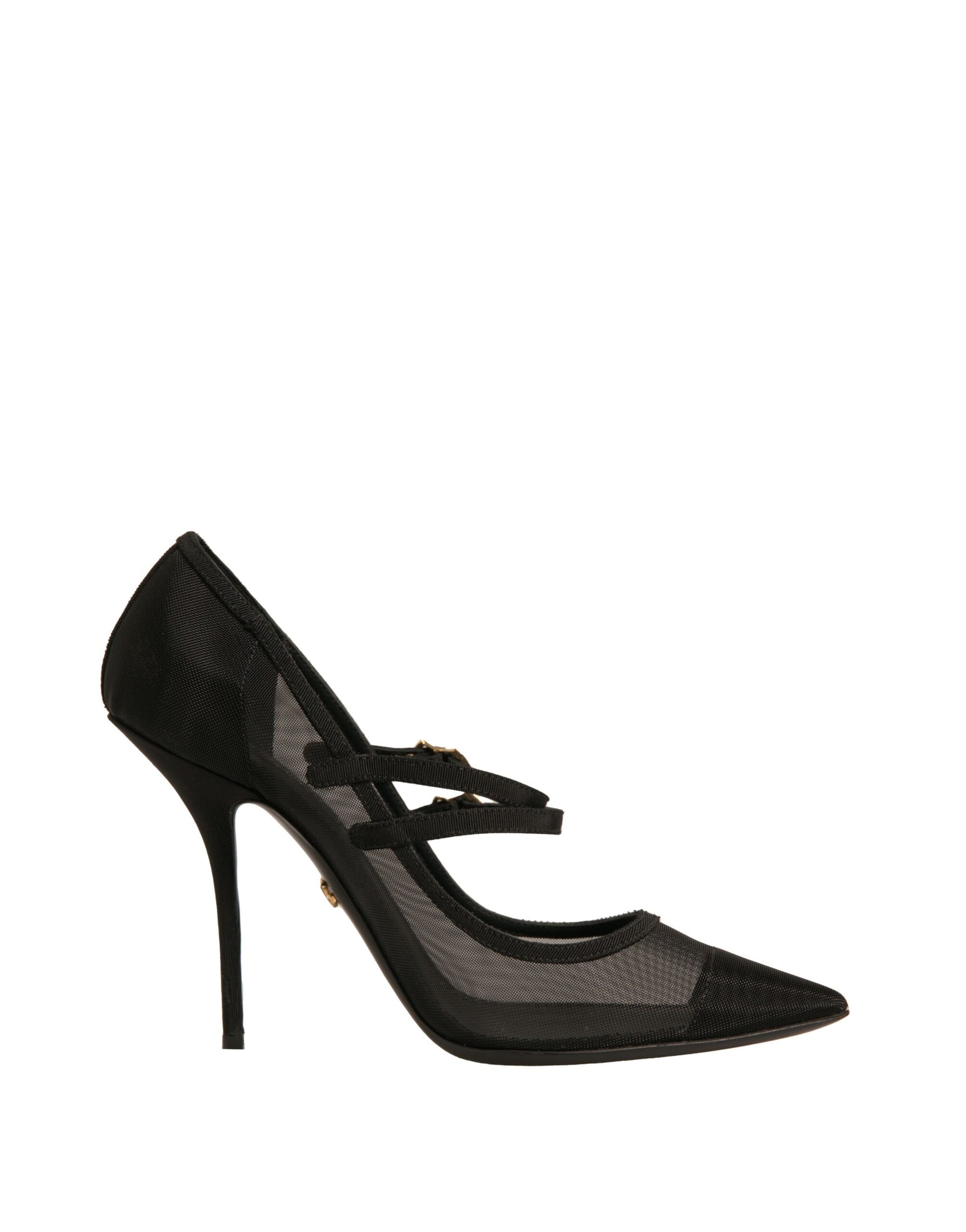 Dolce &amp; Gabbana – Schwarze Mary-Jane-Pumps mit hohem Absatz aus Netzstoff