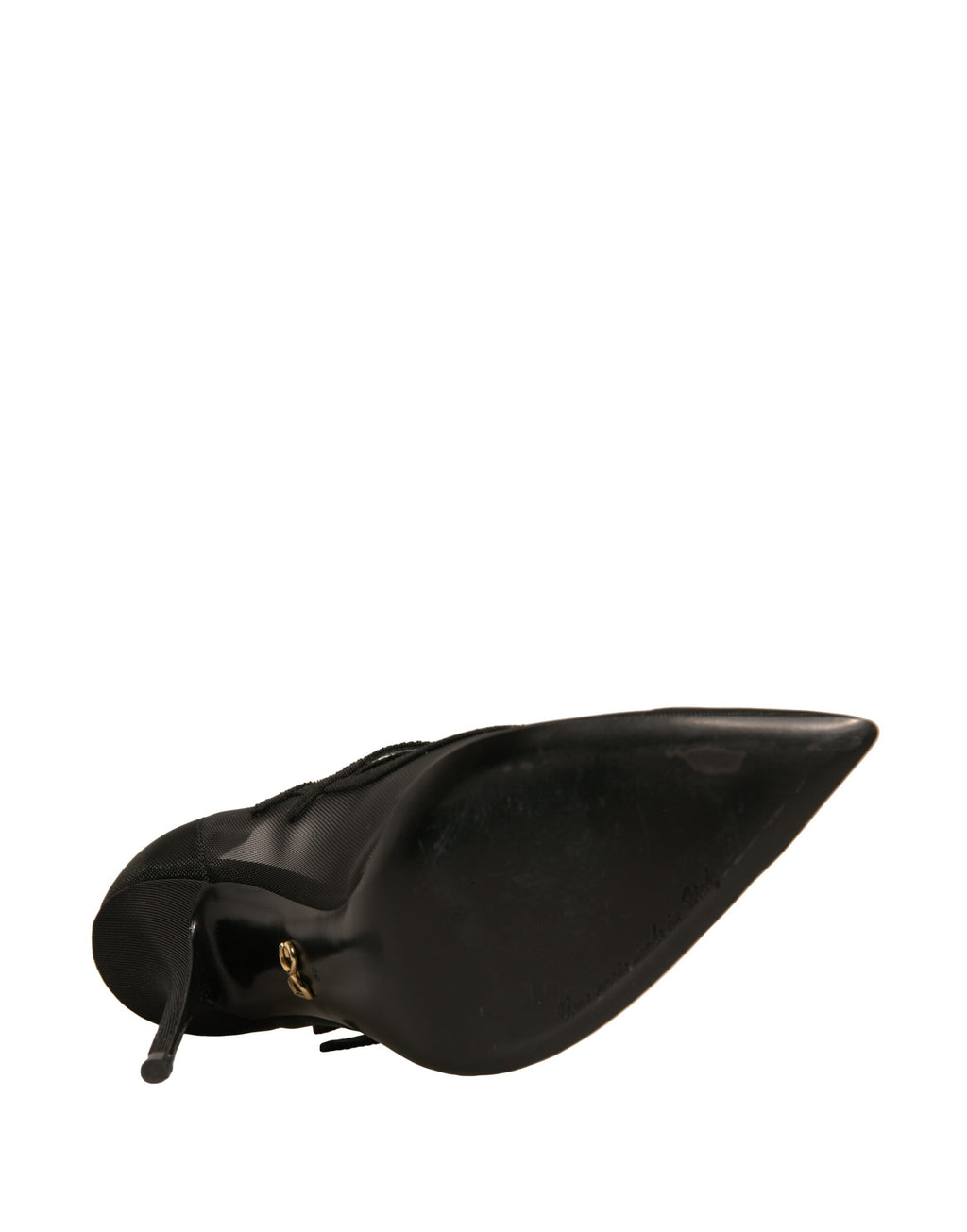 Dolce &amp; Gabbana – Schwarze Mary-Jane-Pumps mit hohem Absatz aus Netzstoff
