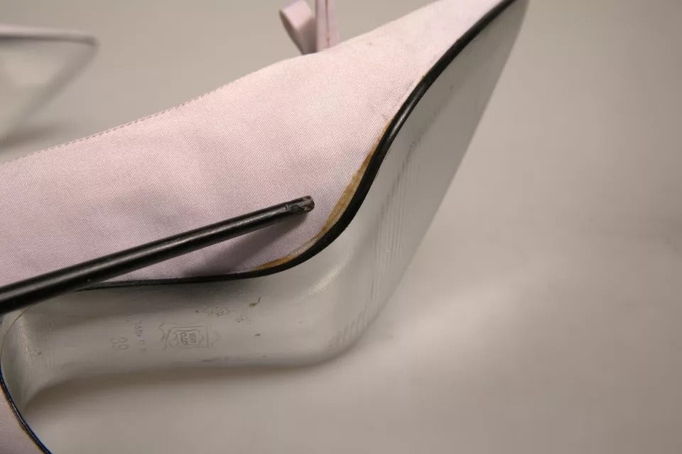 Chaussures escarpins à talons hauts en cuir blanc pour femme Dolce & Gabbana
