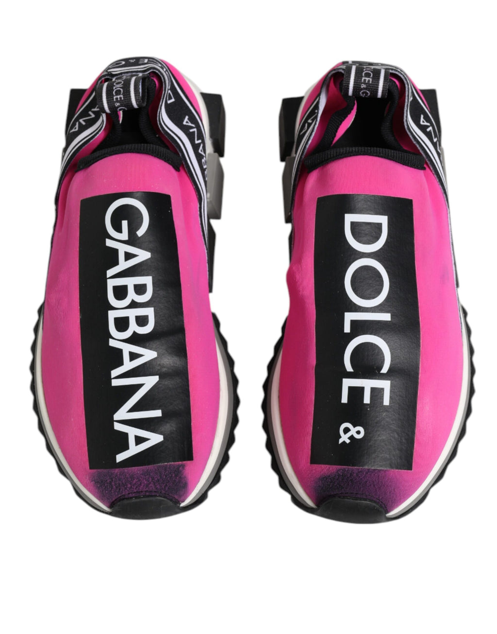 Chaussures sneakers Sorrento Dolce & Gabbana fuchsia et blanc à enfiler