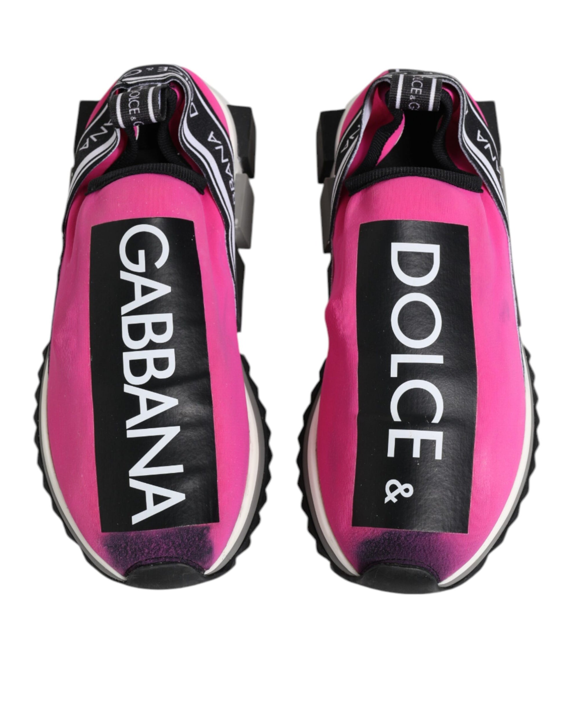 Chaussures sneakers Sorrento Dolce & Gabbana fuchsia et blanc à enfiler