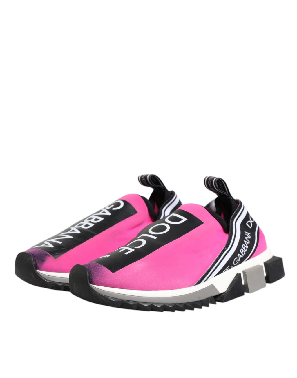 Chaussures sneakers Sorrento Dolce & Gabbana fuchsia et blanc à enfiler
