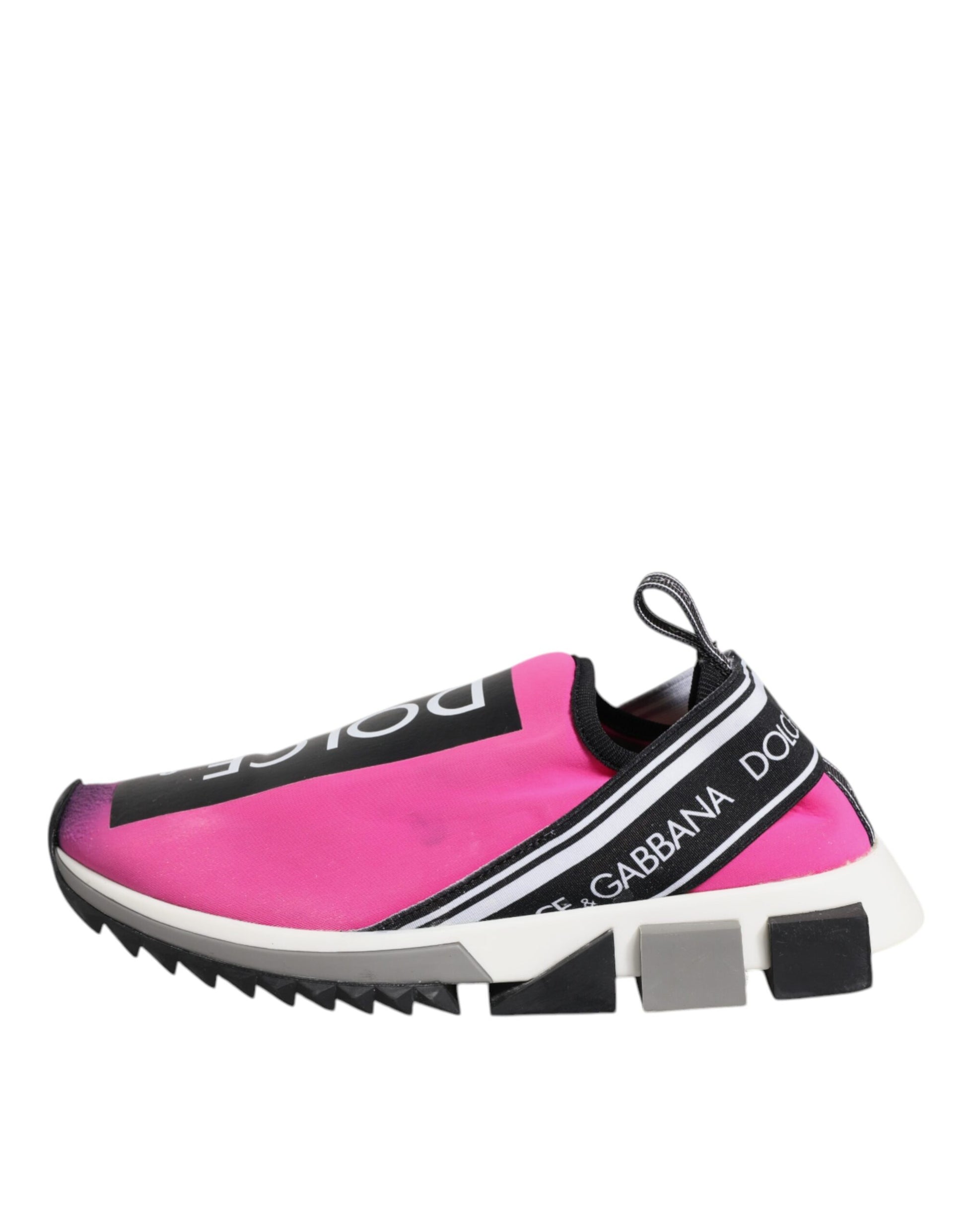 Chaussures sneakers Sorrento Dolce & Gabbana fuchsia et blanc à enfiler