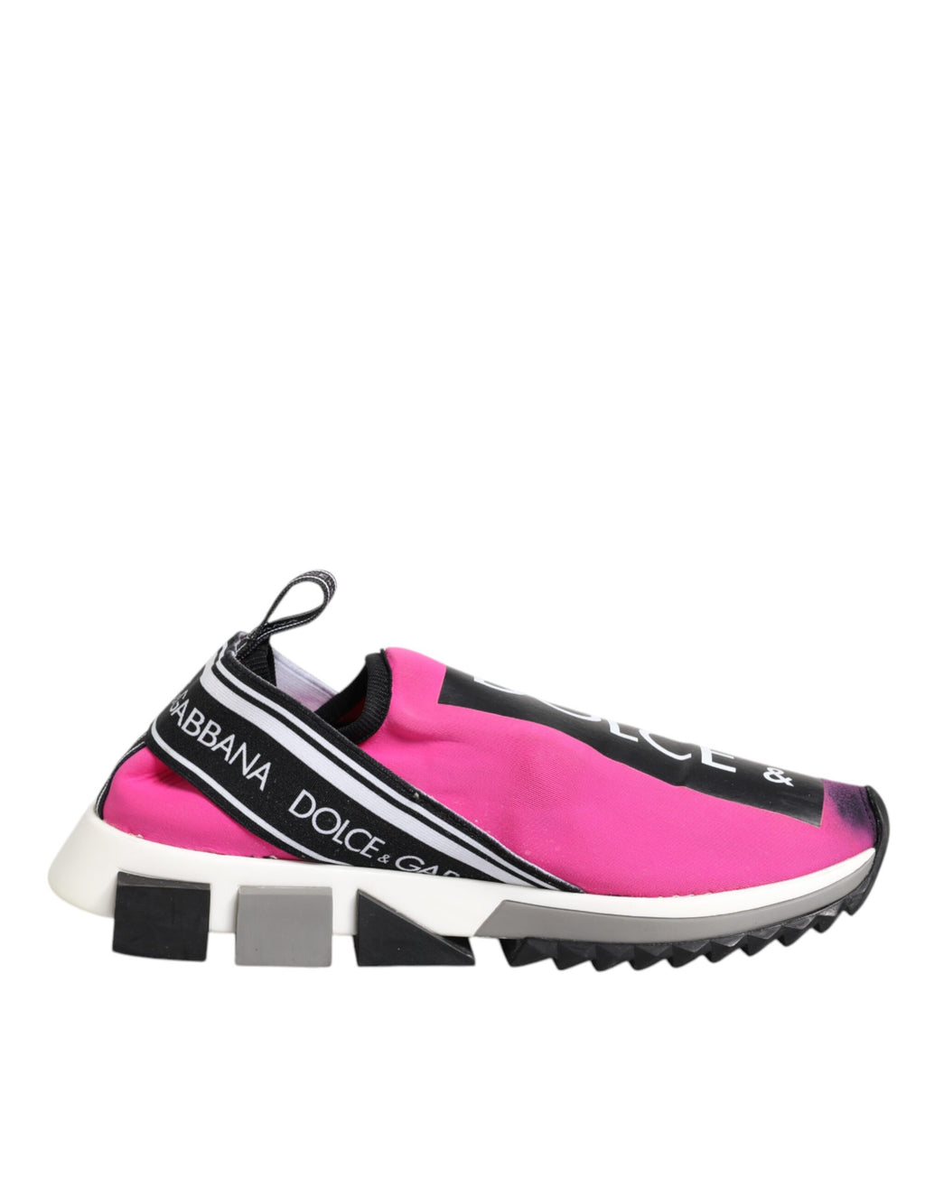 Chaussures sneakers Sorrento Dolce & Gabbana fuchsia et blanc à enfiler