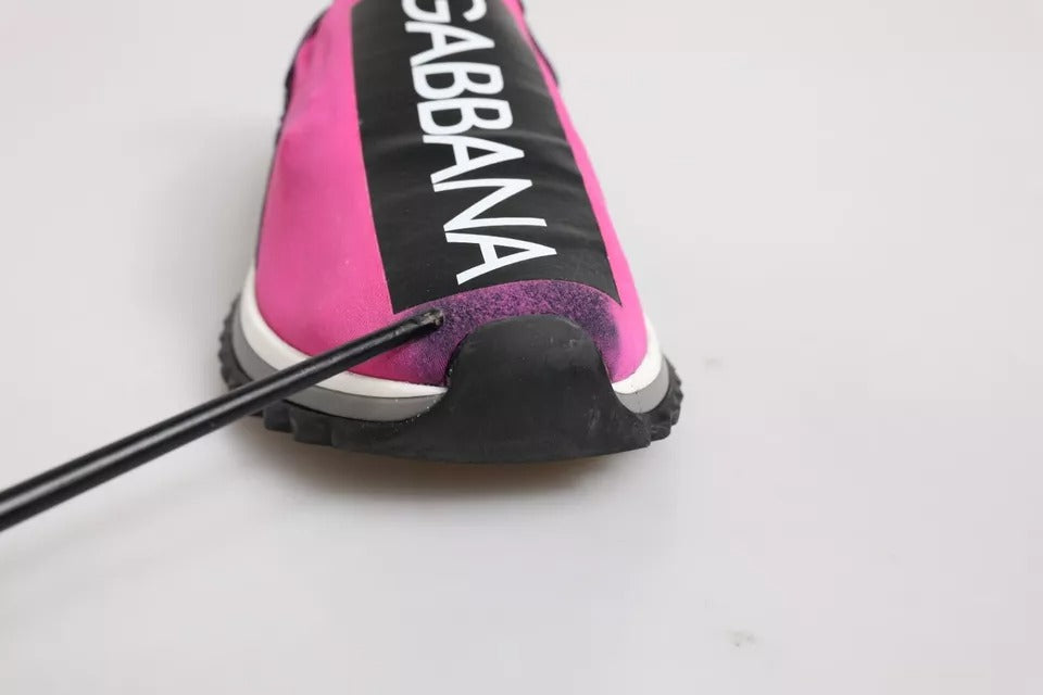 Chaussures sneakers Sorrento Dolce & Gabbana fuchsia et blanc à enfiler