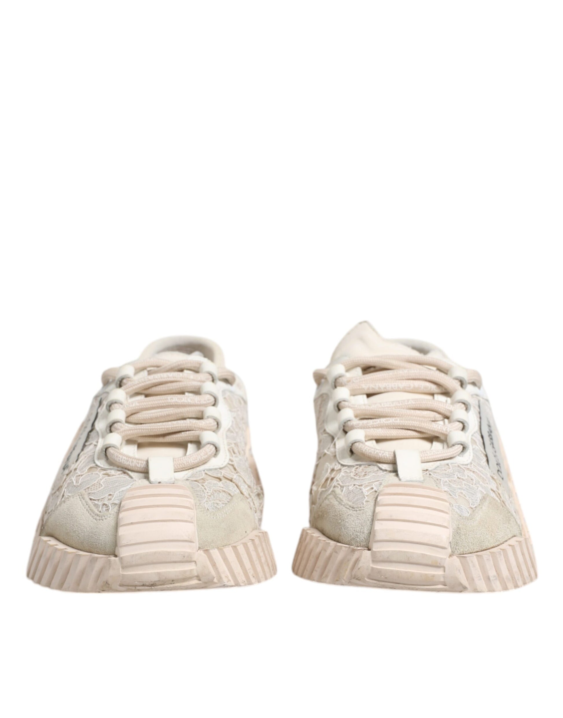 Chaussures de sport baskets basses Dolce & Gabbana en dentelle blanche NS1