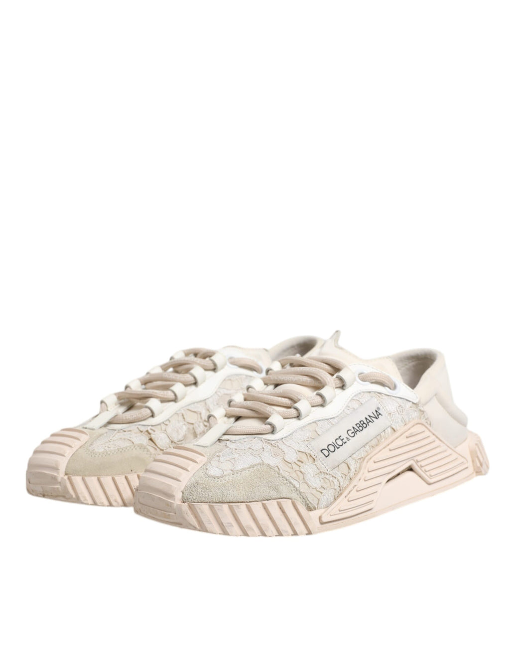 Chaussures de sport baskets basses Dolce & Gabbana en dentelle blanche NS1