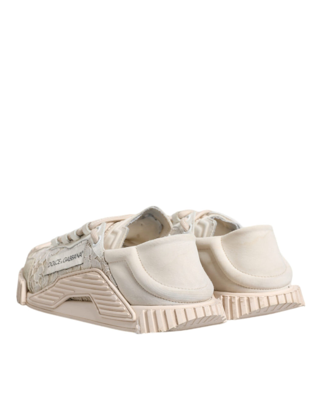 Chaussures de sport baskets basses Dolce & Gabbana en dentelle blanche NS1