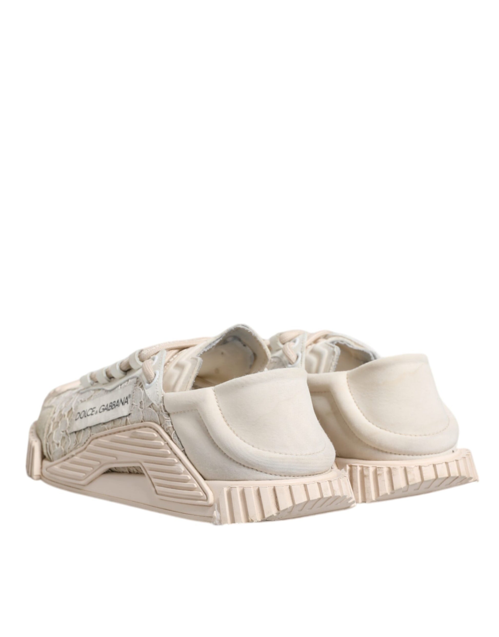 Chaussures de sport baskets basses Dolce & Gabbana en dentelle blanche NS1
