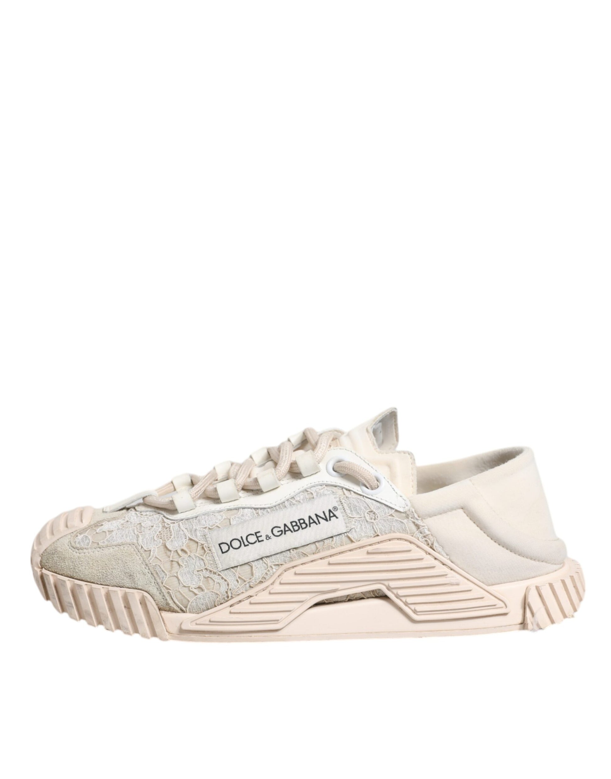 Chaussures de sport baskets basses Dolce & Gabbana en dentelle blanche NS1