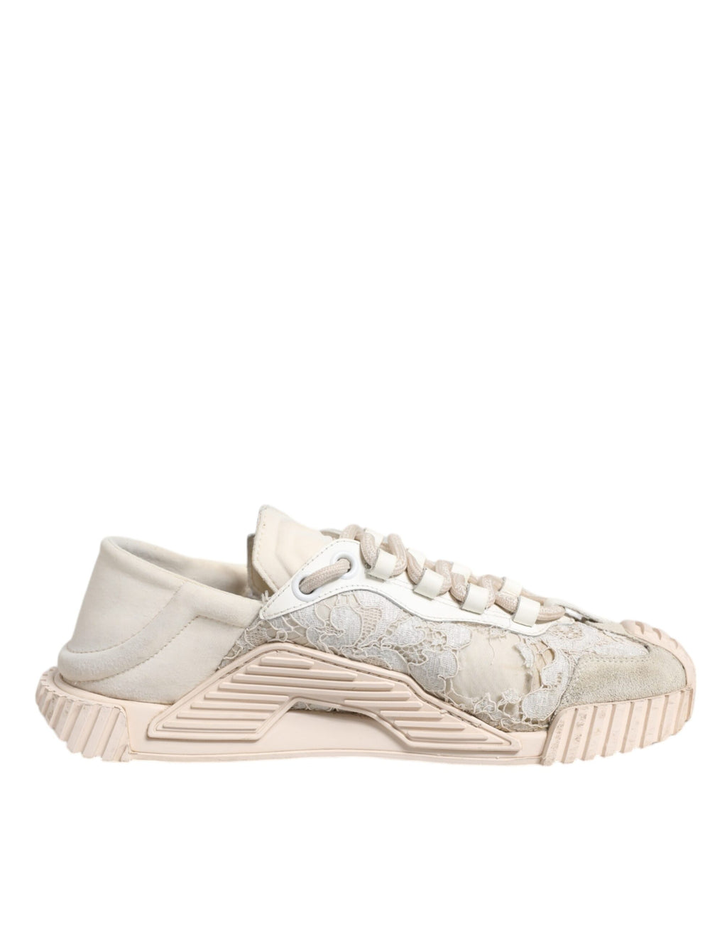 Chaussures de sport baskets basses Dolce & Gabbana en dentelle blanche NS1