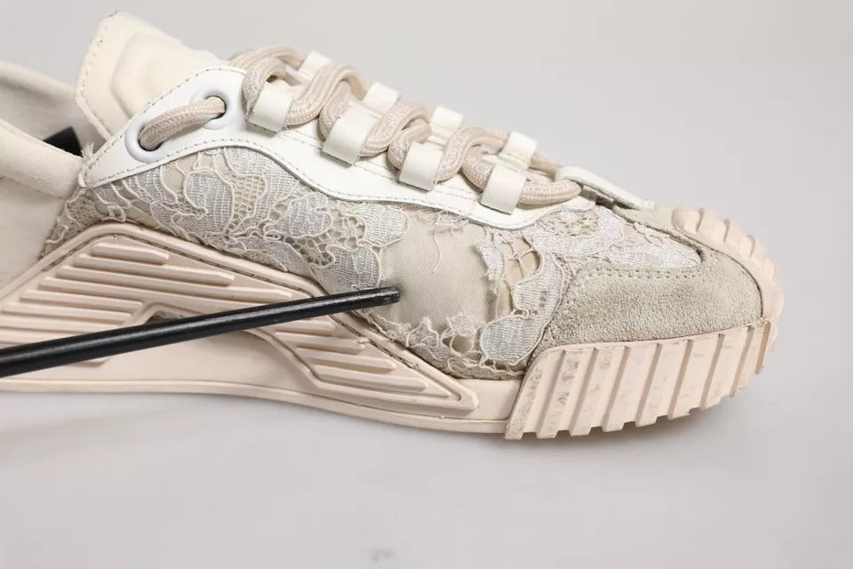 Chaussures de sport baskets basses Dolce & Gabbana en dentelle blanche NS1
