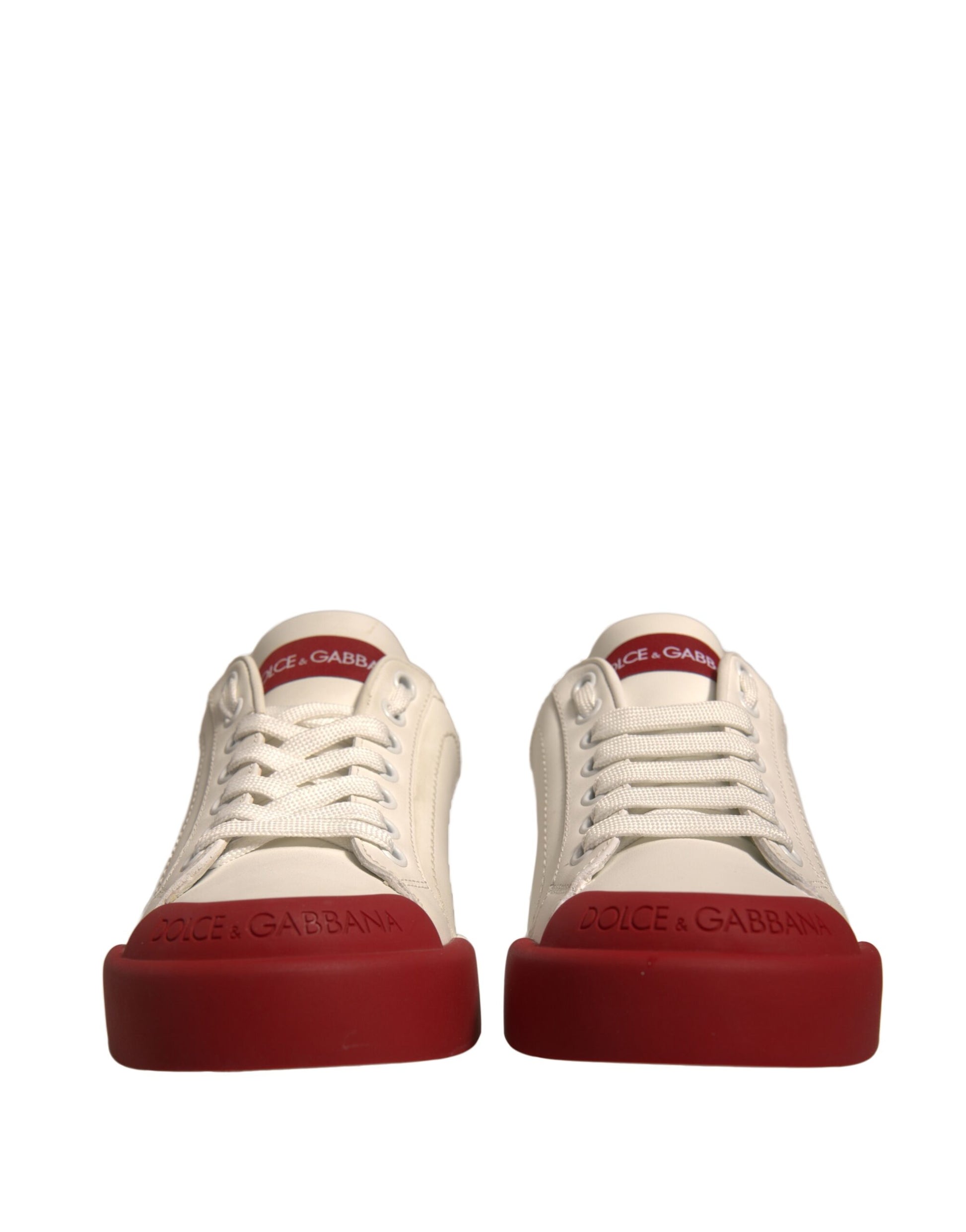 Chaussures Dolce & Gabbana Baskets Portofino en Cuir Blanc avec Logo