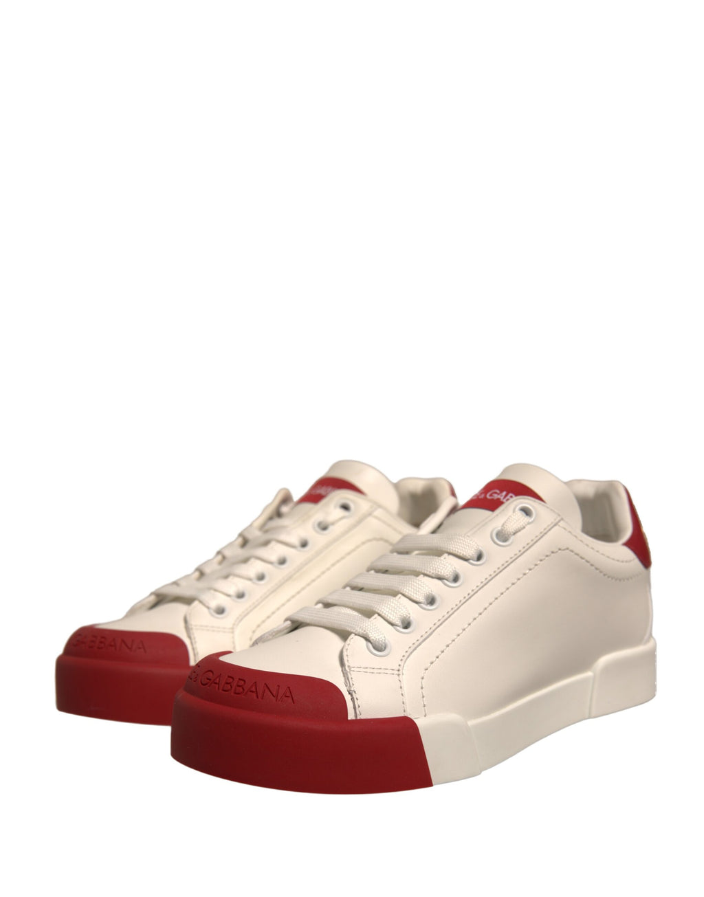 Chaussures Dolce & Gabbana Baskets Portofino en Cuir Blanc avec Logo
