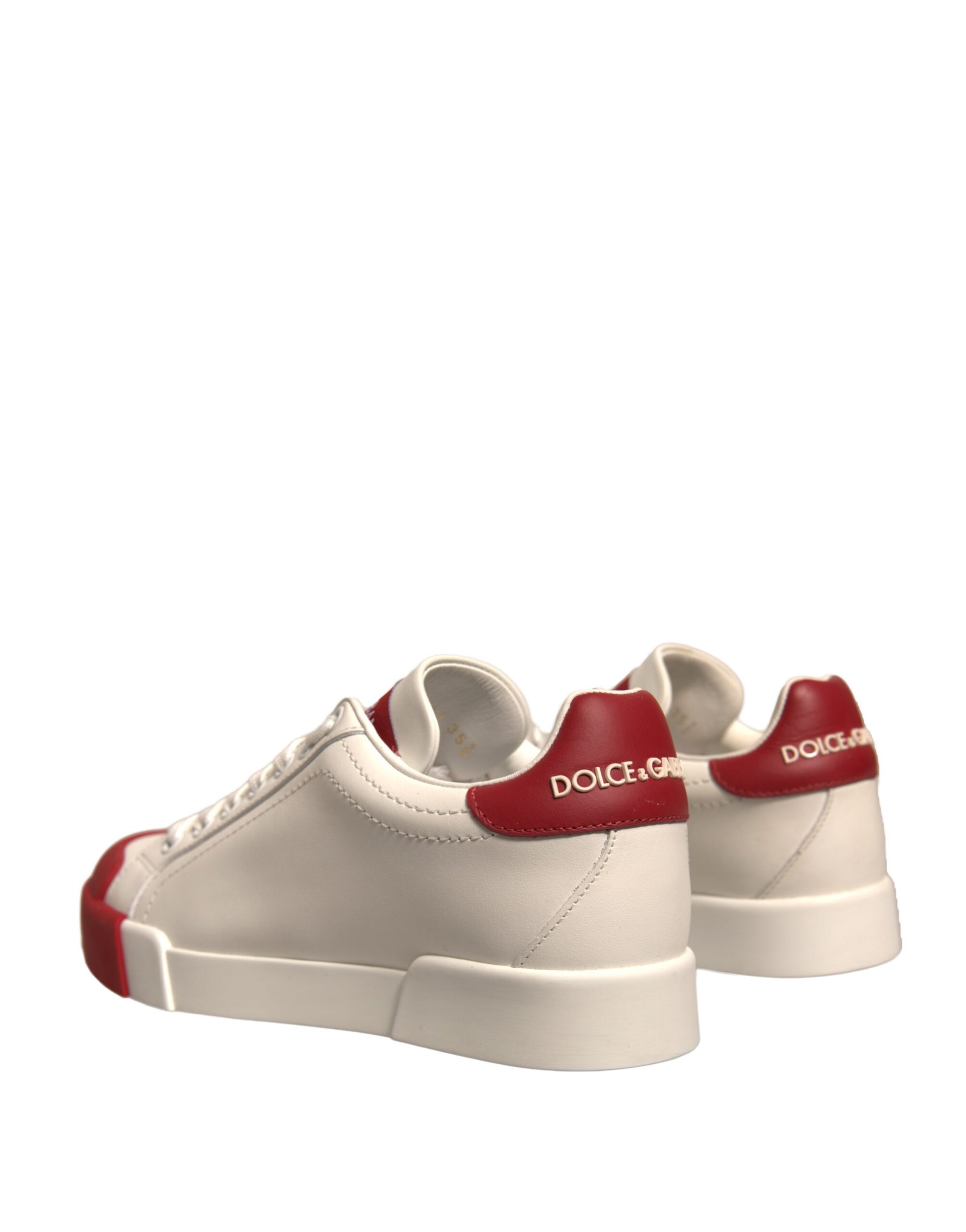 Chaussures Dolce & Gabbana Baskets Portofino en Cuir Blanc avec Logo
