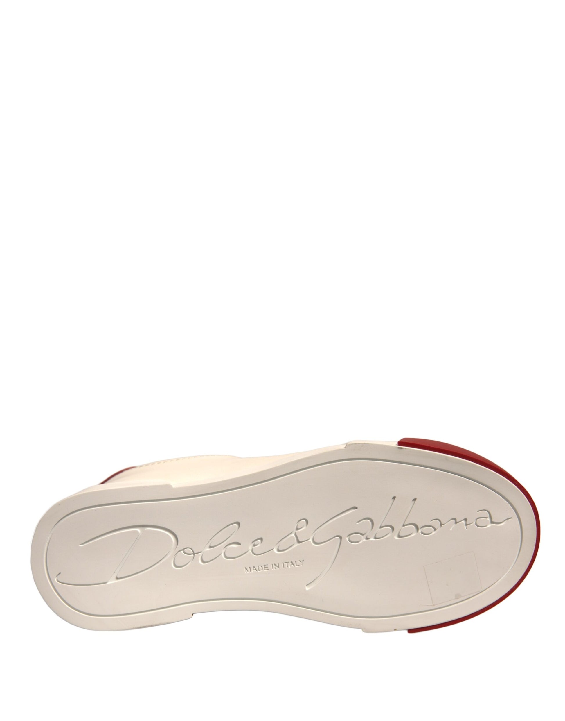 Chaussures Dolce & Gabbana Baskets Portofino en Cuir Blanc avec Logo