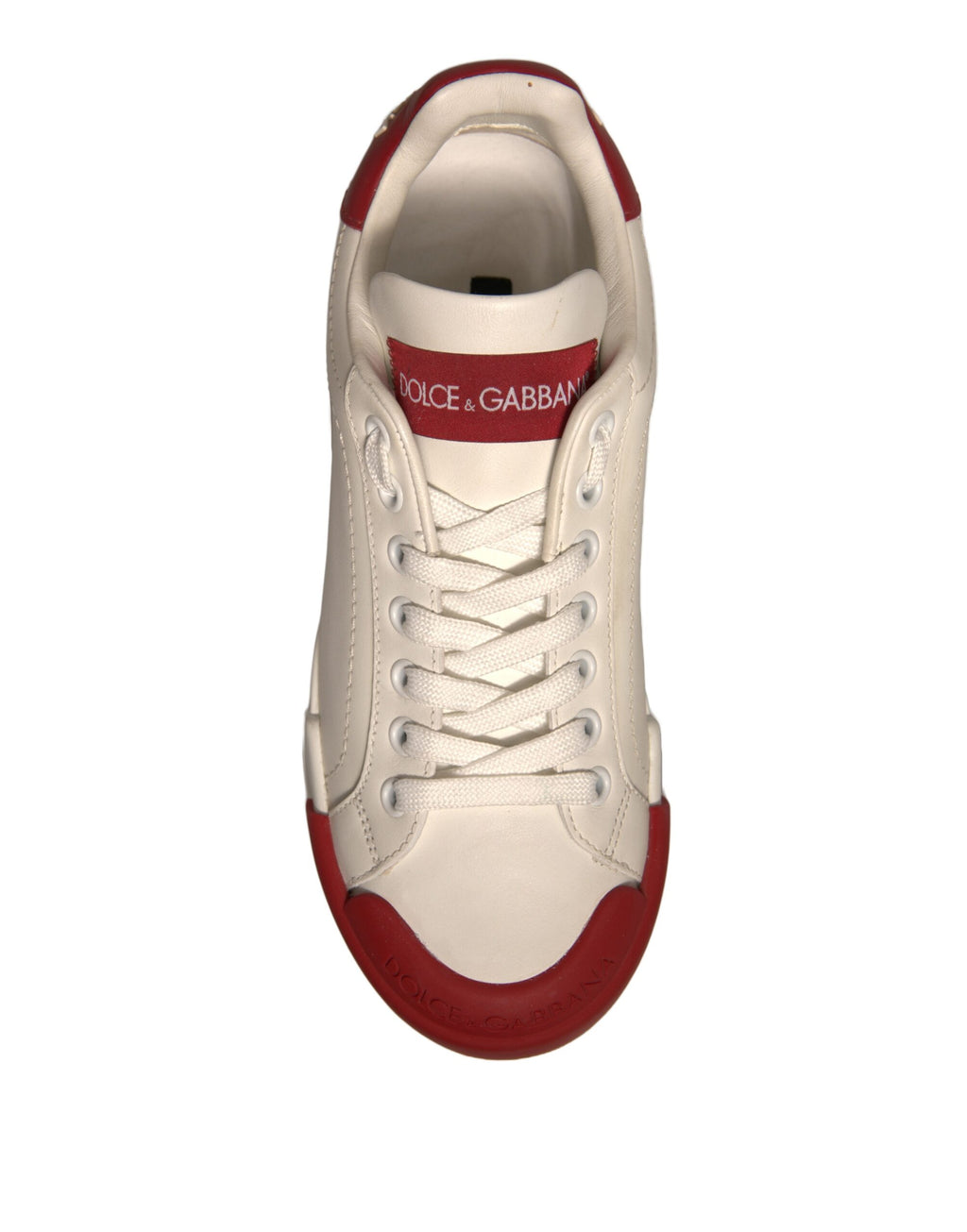 Chaussures Dolce & Gabbana Baskets Portofino en Cuir Blanc avec Logo