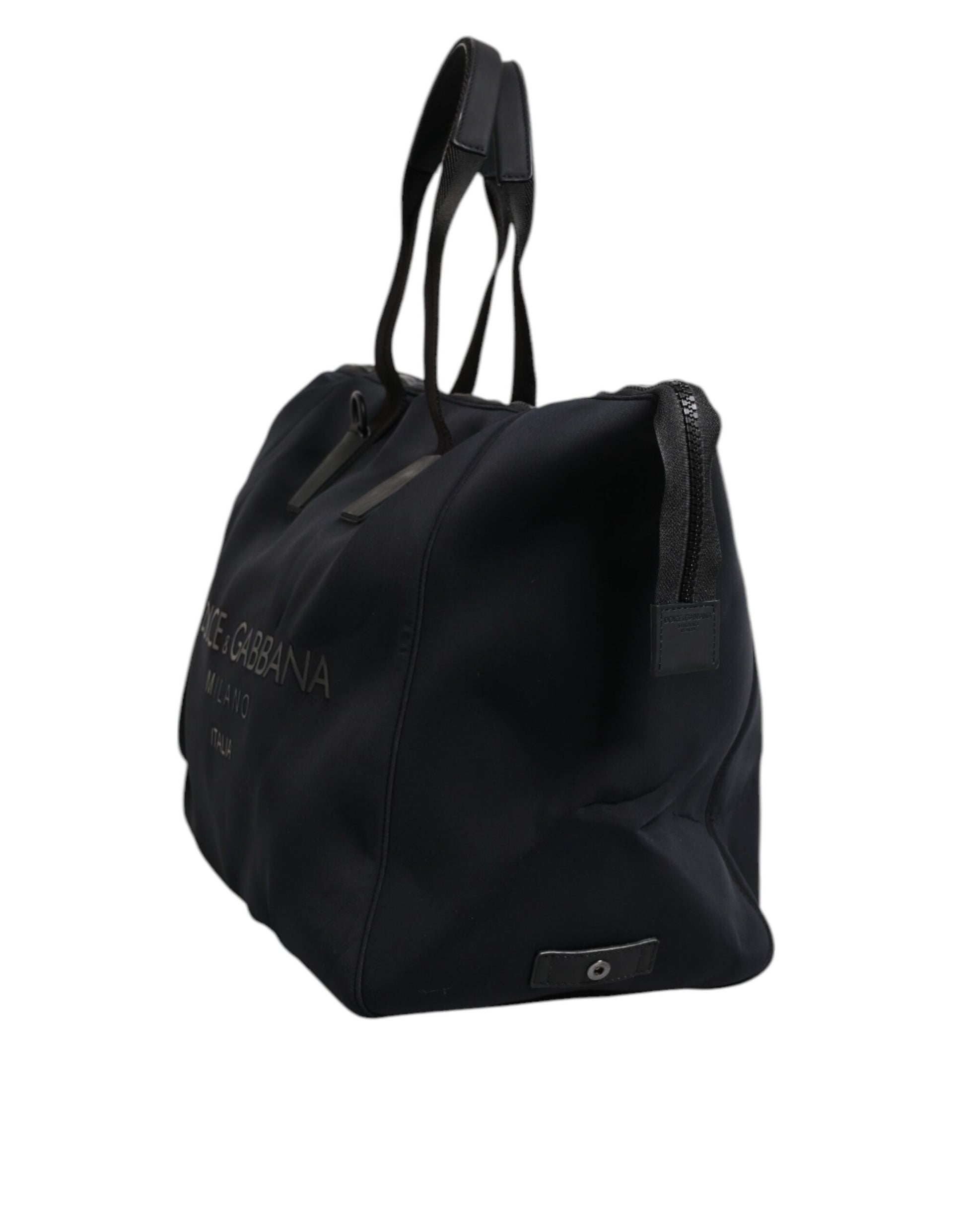 Dolce &amp; Gabbana – Schwarze Einkaufstasche aus Canvas mit DG-Logo-Print